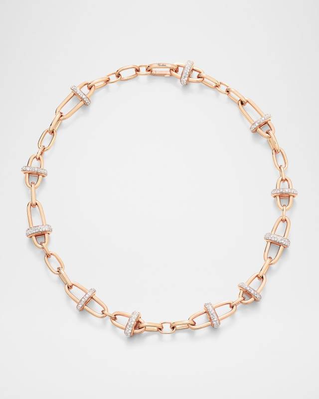 Iconica 18K Rose Gold Diamond Banded Chain Necklace